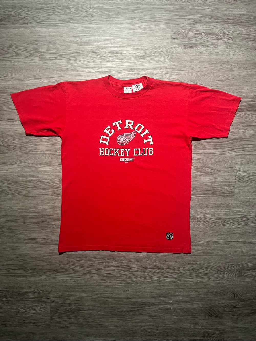 Y2k CCM Detroit Red Wings NHL hockey double-sided graphic big logo T-shirt Large